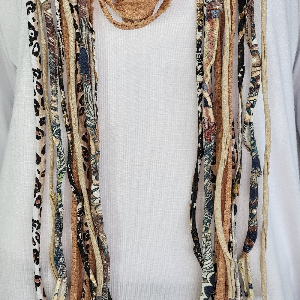 Dona Bela Shreds "Fiona" Upcycled Textile Scarf - Picture 4 of 9